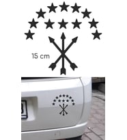 Adige Bayrak Araba Sticker Siyah 15 cm 2 Adet