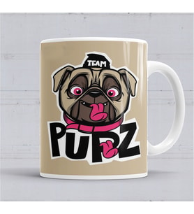 Kukla Köpek Pupz Pug Kupa Bardak Porselen