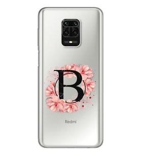 ÇiçekliHarfTasarımSüperŞeffafSilikonTelefonKılıfıXiomaiRedmiNote9Pro-Note9sB-Har
