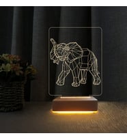 Doğum Günü Hediyesi 3d Fil Tasarım Led Lamba Gece Lambası