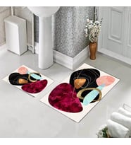 Banyo Halısı Ikili Klozet Takımı Kaymaz Tabanlı (60 xm x 100 cm + 40 cm x 60 cm) 