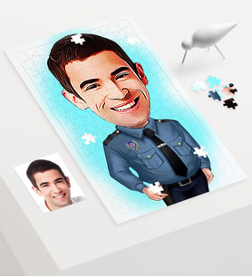 BK Gift Kişiye Özel Bay Polis Karikatür 240 Parça A3 Puzzle  3