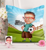 BK Gift Kişiye Özel Çocuk Futbolcu Karikatürlü  Yastık