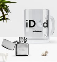 BK Gift Kişiye Özel i Dad Cam Kupa Bardak Benzinli Metal Çakmak Seti-1 (Model 1)