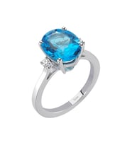 Sirius Pırlanta ve Oval Mavi Topaz Taşlı Yüzük 0704R0304