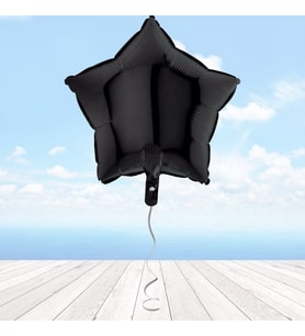 Yıldız Folyo Balon, 45 cm - Siyah (STD)