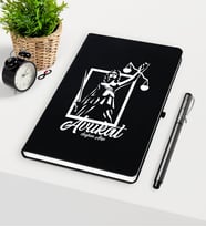 BK Gift Kişiye Özel Avukat Temalı Siyah Defter Kalem Seti - 16