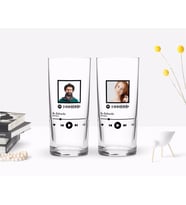 BK Gift Kişiye Özel Renkli Baskılı Fotoğraflı Spotify Barkodlu İkili Rakı Bardağı Seti-1 (Beyaz)