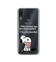 Snoopy Tasarımlı Süper Şeffaf Silikon Telefon Kılıfı Samsung A30