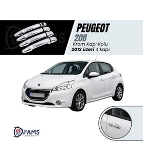 Peugeot 208 Krom Kapı Kolu 4 kapı 2012 Üzeri P. Çelik