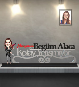 Kişiye Özel Kuaför Bayan Karikatürlü Kolay Yetişmiyor Ahşap Biblo  Mod-4