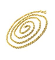Altın Kaplama Burma Halat Bayan Gümüş Zincir Kolye 55cm 6018617397332
