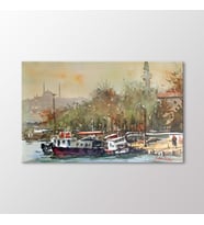 Arty Tablo Suluboya Tekneler ve İstanbul Tablo (Karışık)