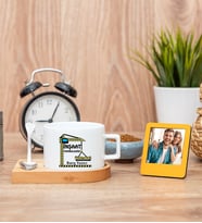İnşaat Teknolojisi Öğretmeni Fincan ve Turuncu Mini Fotoğraf Çerçevesi