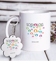 BK Gift Kişiye Özel Mesleki Sosyolog Beyaz Kupa ve Anahtarlık Hediye Seti (Model 1)