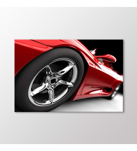 Arty Tablo Kırmızı Ferrari Tablo (Karışık)
