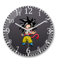 MiniGoku Super Sayajin 4 Duvar Saati Bombeli Gercek Cam