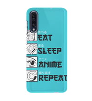 Kılıfland Samsung Galaxy A70 Kılıf Silikon Resimli Kapak Eat Sleep Anime Stok 250
