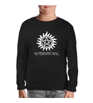 Supernatural Logo Siyah Çocuk Sweatshirt