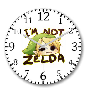 I'm Not Zelda Duvar Saati Bombeli Gercek Cam