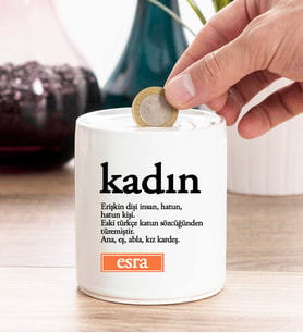 Kadın Kelime Anlamı Kişiye Özel Kumbara