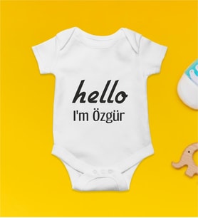 Hello I Am Kişiye Özel Bebek Body Zıbın