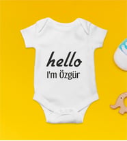 Hello I Am Kişiye Özel Bebek Body Zıbın