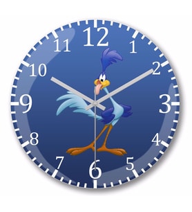 Looney Tunes Road Runner Duvar Saati Bombeli Gercek Cam