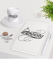 BK Gift Kişiye Özel Resepsiyonist Beyaz Defter Kalem Türk Kahvesi Fincanı Seti-2 (Model 1)