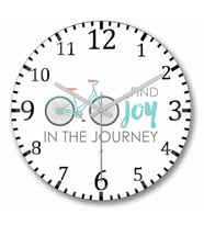 Find Joy in the Journey Bike  Duvar Saati Bombeli Gercek Cam