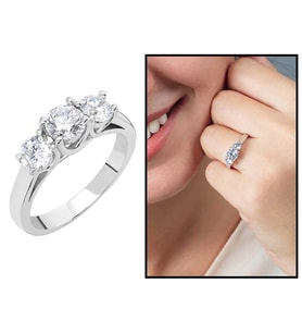 Starlight Diamond Pırlanta Montür Mini Tasarım 925 Ayar Gümüş Bayan Tria Yüzük