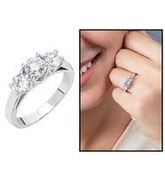 Starlight Diamond Pırlanta Montür Mini Tasarım 925 Ayar Gümüş Bayan Tria Yüzük