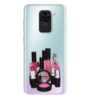 Makyaj Tasarımlı Süper Şeffaf Silikon Telefon Kılıfı Xiomai Redmi Note 9