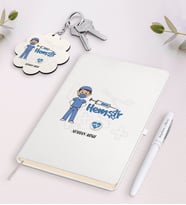 BK Gift Kişiye Özel Hemşir Beyaz Defter Kalem ve Anahtarlık Hediye Seti (Model 1)