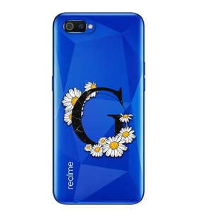 Papatya Harf Tasarım Süper Şeffaf Silikon Telefon Kılıfı Oppo Realmi C2 G-Harfi