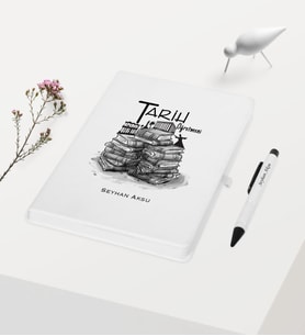 BK Gift Kişiye Özel Tarih Öğretmeni Temalı Beyaz Defter Kalem Hediye Seti - 1