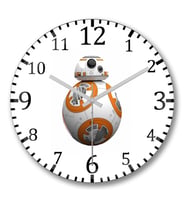 Star Wars BB Duvar Saati Bombeli Gercek Cam