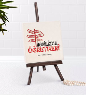 BK Gift Kişiye Özel İngilizce Öğretmeni Şovaleli Doğal Taş-1 (Beyaz)