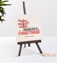 BK Gift Kişiye Özel İngilizce Öğretmeni Şovaleli Doğal Taş-1 (Beyaz)