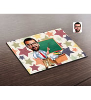 BK Gift Kişiye Özel Erkek Öğretmen Karikatürlü Ahşap Puzzle-1