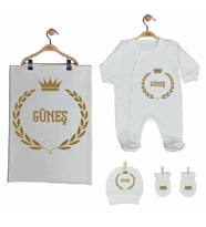 Pia Baby GL 2007 İsme Özel Taçlı Battaniye Tulum Set