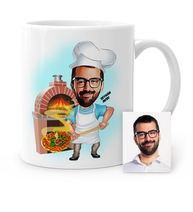 BK Gift Kişiye Özel Bay Kebapçı Karikatür Beyaz Kupa Bardak  1