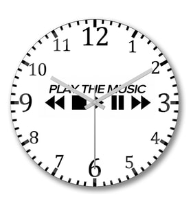 Play The Music Duvar Saati Bombeli Gercek Cam