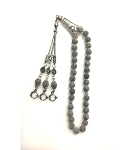 Gümüş görünümlü - Ağır Döküm Tesbih - 8 mm Küre Kesim