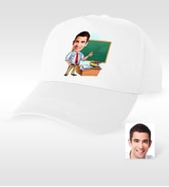 BK Gift Kişiye Özel Bay Öğretmen Karikatür Beyaz Şapka  1