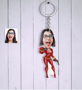 BK Gift Kişiye Özel Şeytan Kız Karikatür Anahtarlık  2