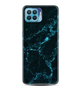 Kılıfland Huawei Oppo Reno 4 Lite Kılıf Silikon Resimli Kapak Koyu Mavi Mermer Stok 1297