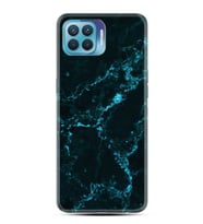 Kılıfland Huawei Oppo Reno 4 Lite Kılıf Silikon Resimli Kapak Koyu Mavi Mermer Stok 1297