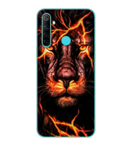 Aslan Neon Tasarım Süper Şeffaf Silikon Telefon Kılıfı Oppo Realmi 6i