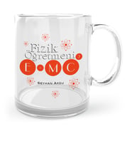 BK Gift Kişiye Özel Fizik Öğretmeni Cam Kupa Bardak  2